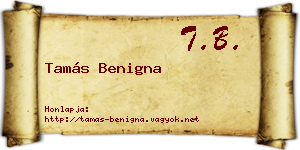 Tamás Benigna névjegykártya